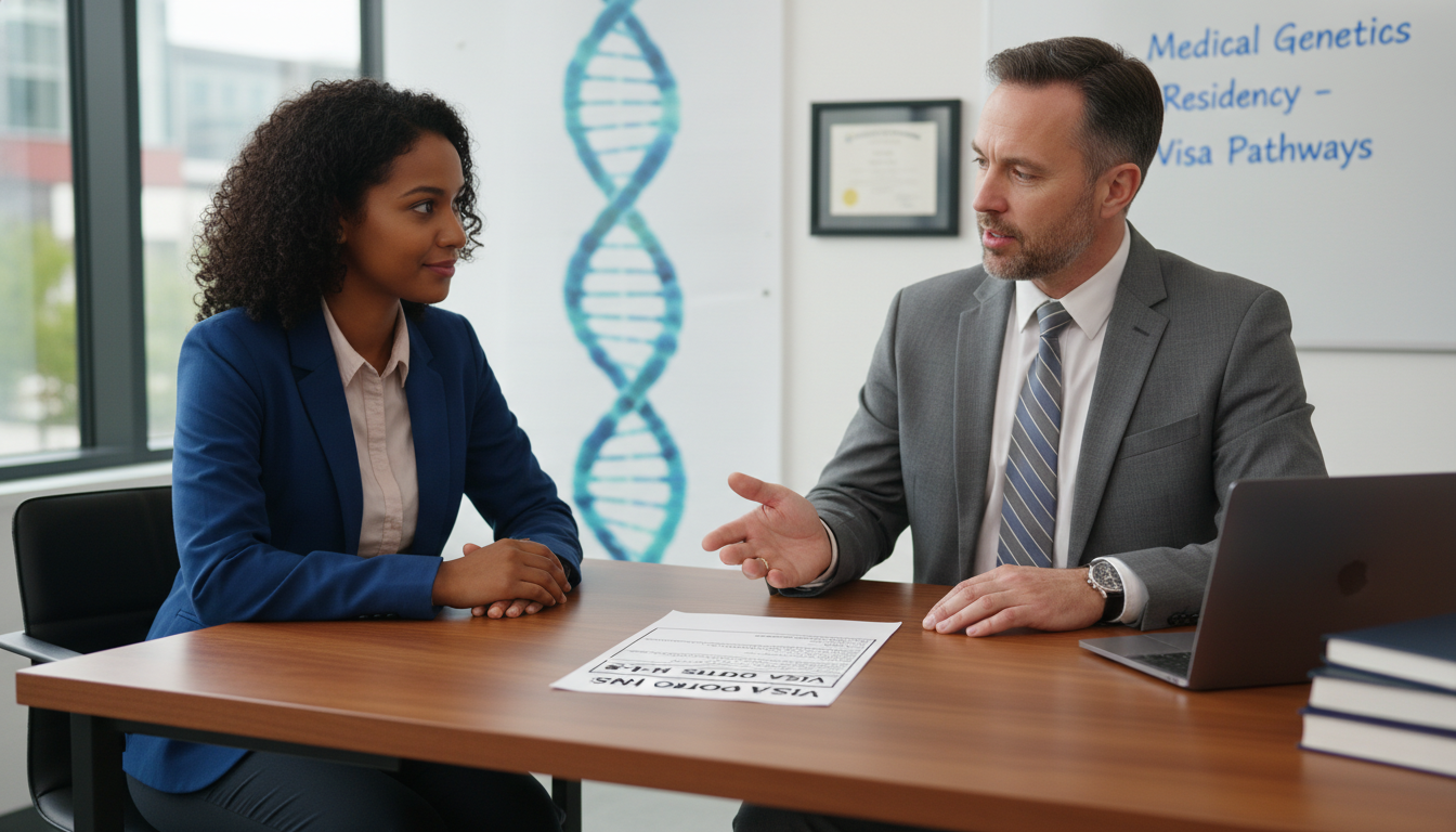 Caribbean IMG discussing US residency visa plans with an advisor Caribbean IMG discussing US residency visa plans with an advisor - Caribbean medical school residency for Visa Navigation for