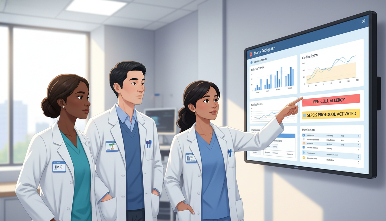 Hospital team using EHR during an inpatient rotation Hospital team using EHR during an inpatient rotation - Caribbean medical school residency for Away Rotation Strategy for Cari