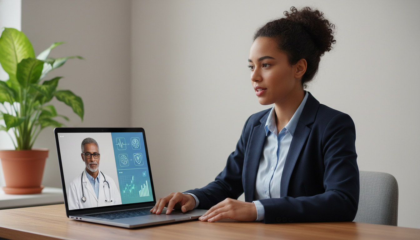 Caribbean IMG on video call for residency interview discussing clinical informatics Caribbean IMG on video call for residency interview discussing clinical informatics - Caribbean medical school residency for