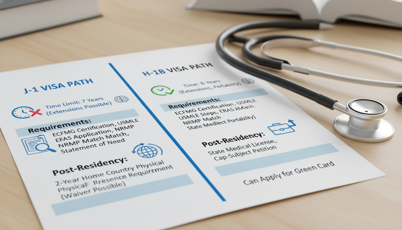 Comparison of J-1 vs H-1B visa pathways for neurology residency Comparison of J-1 vs H-1B visa pathways for neurology residency - Caribbean medical school residency for Visa Navigation for