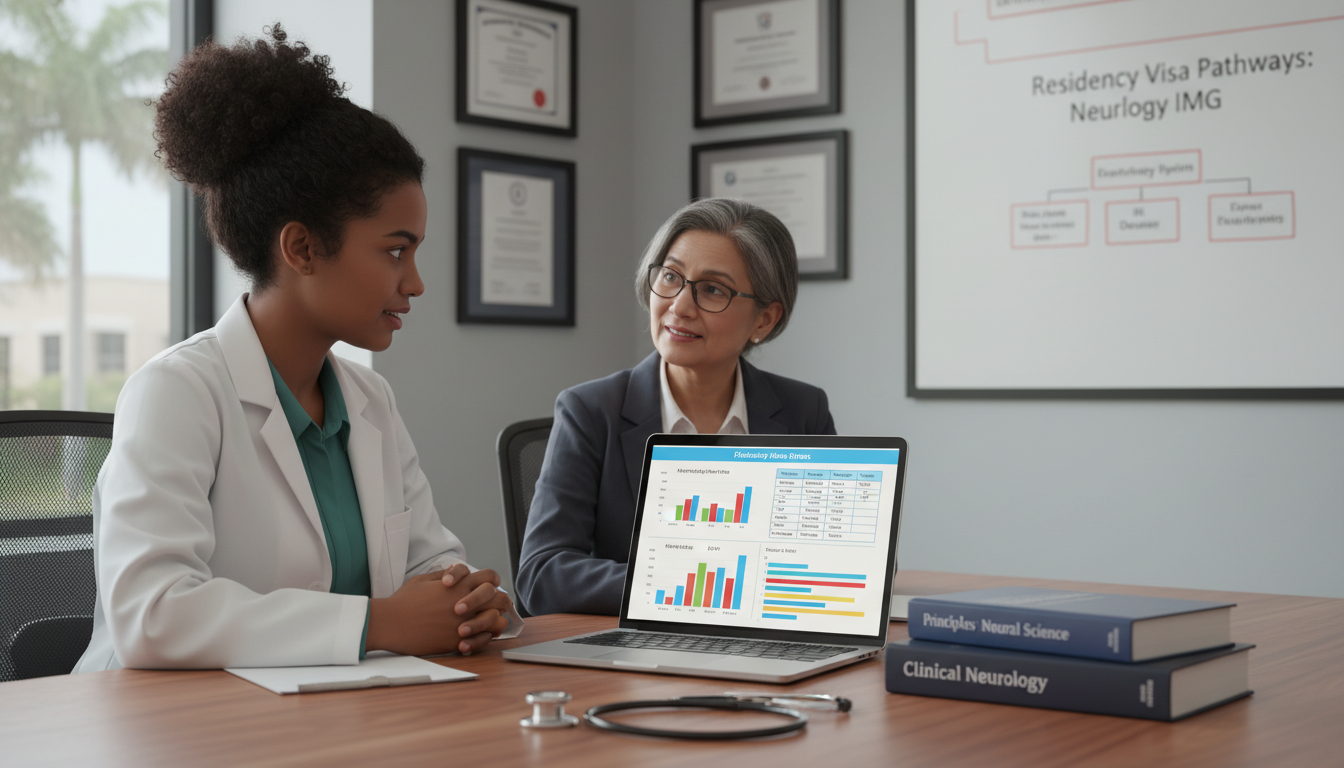 Caribbean IMG neurology applicant meeting with advisor about visa strategy Caribbean IMG neurology applicant meeting with advisor about visa strategy - Caribbean medical school residency for Visa Navi