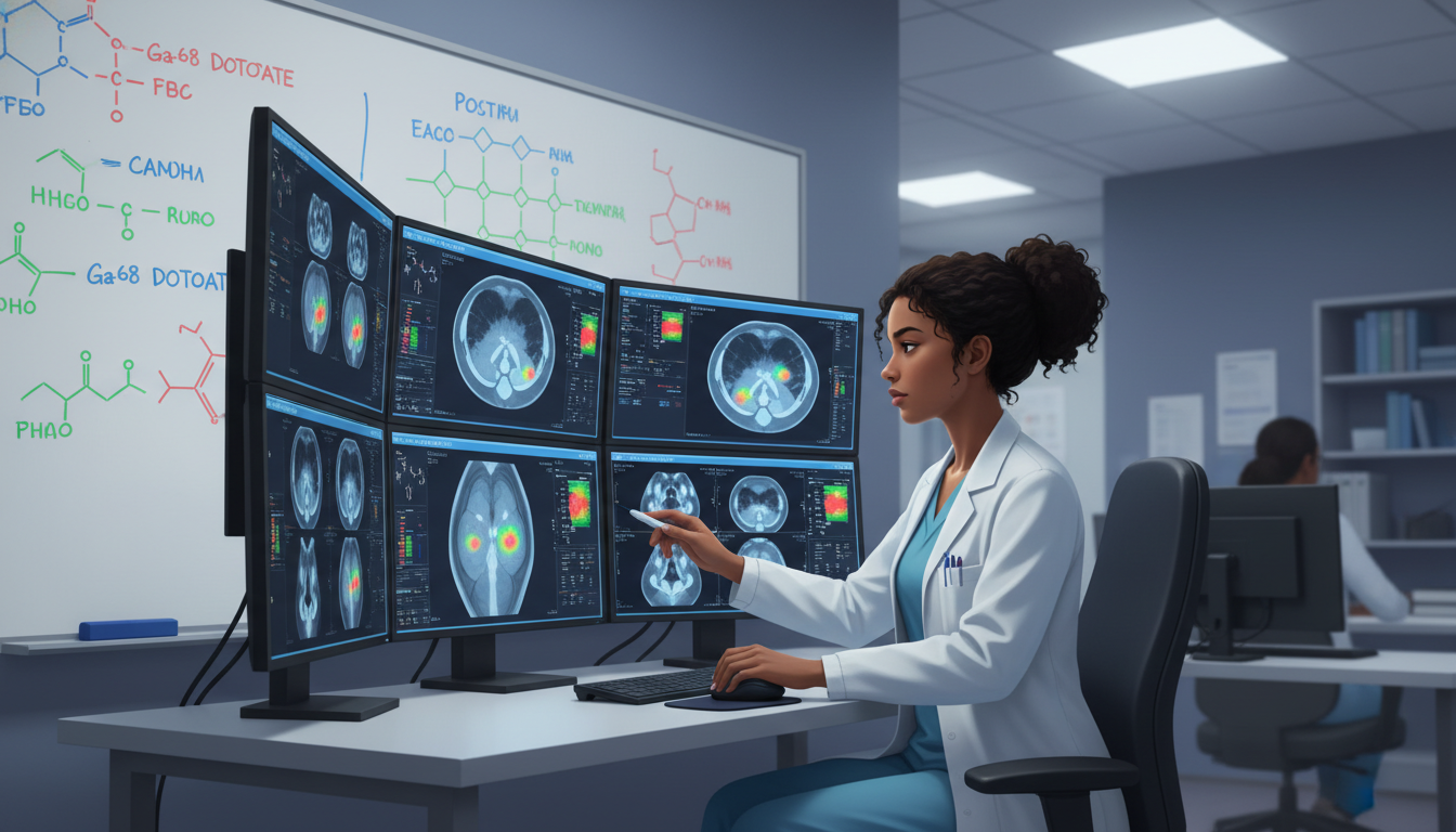 Nuclear medicine resident reviewing PET CT scans Nuclear medicine resident reviewing PET CT scans - Caribbean medical school residency for CV Building for Caribbean IMG in Nu