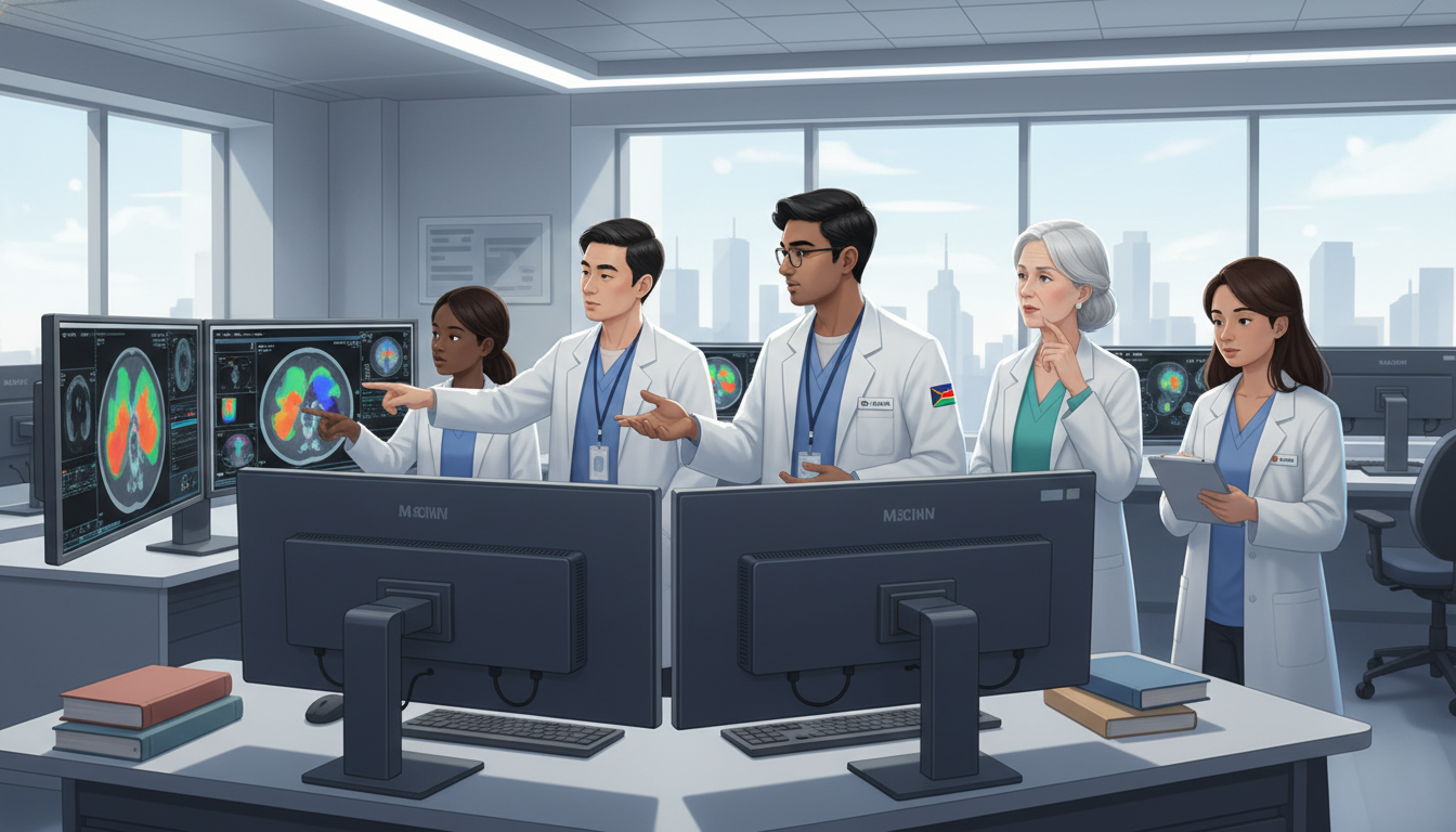 Nuclear medicine residency team reviewing PET CT images - Caribbean medical school residency for Step Score Strategy for Cari