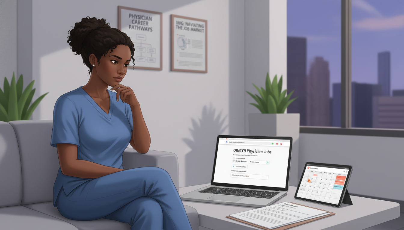 OB GYN resident reviewing career options and timelines - Caribbean medical school residency for Job Search Timing for Caribbe