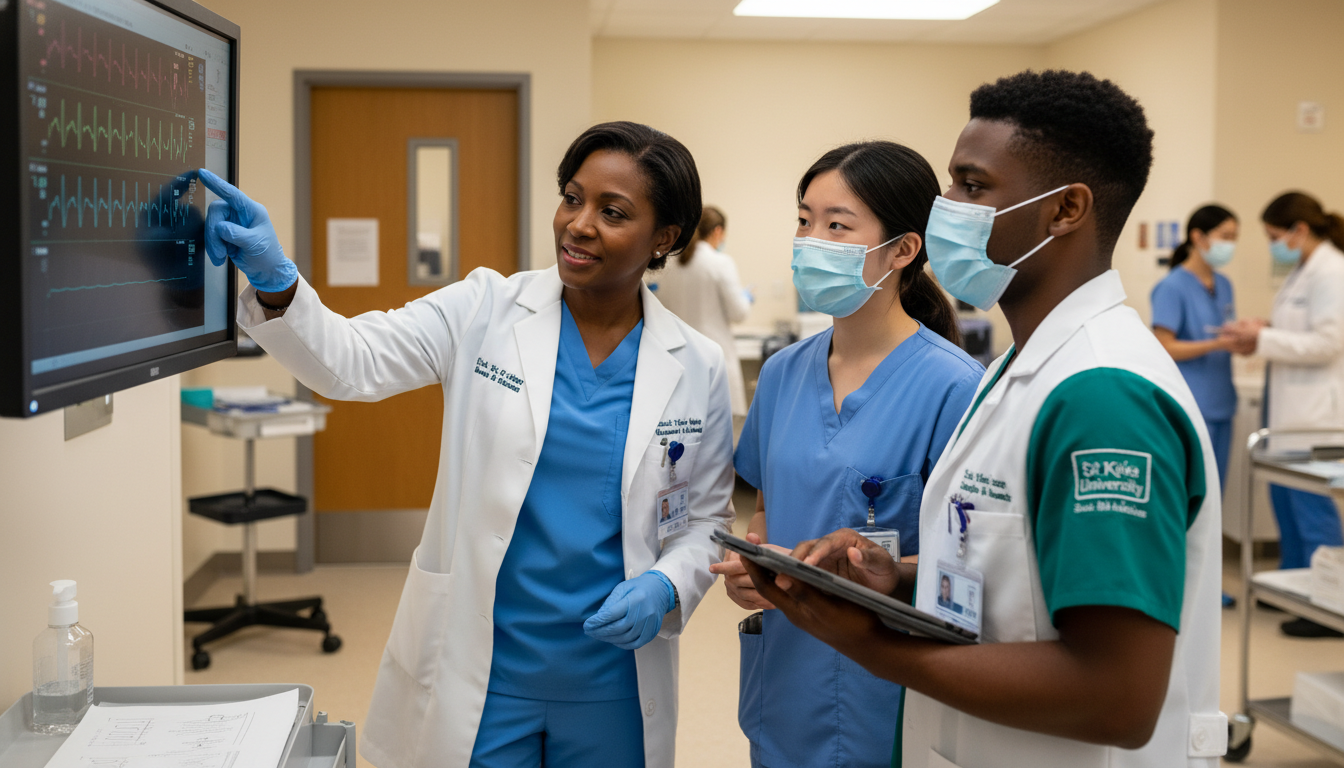 OB GYN resident team in labor and delivery unit teaching a Caribbean IMG student OB GYN resident team in labor and delivery unit teaching a Caribbean IMG student - Caribbean medical school residency for Let