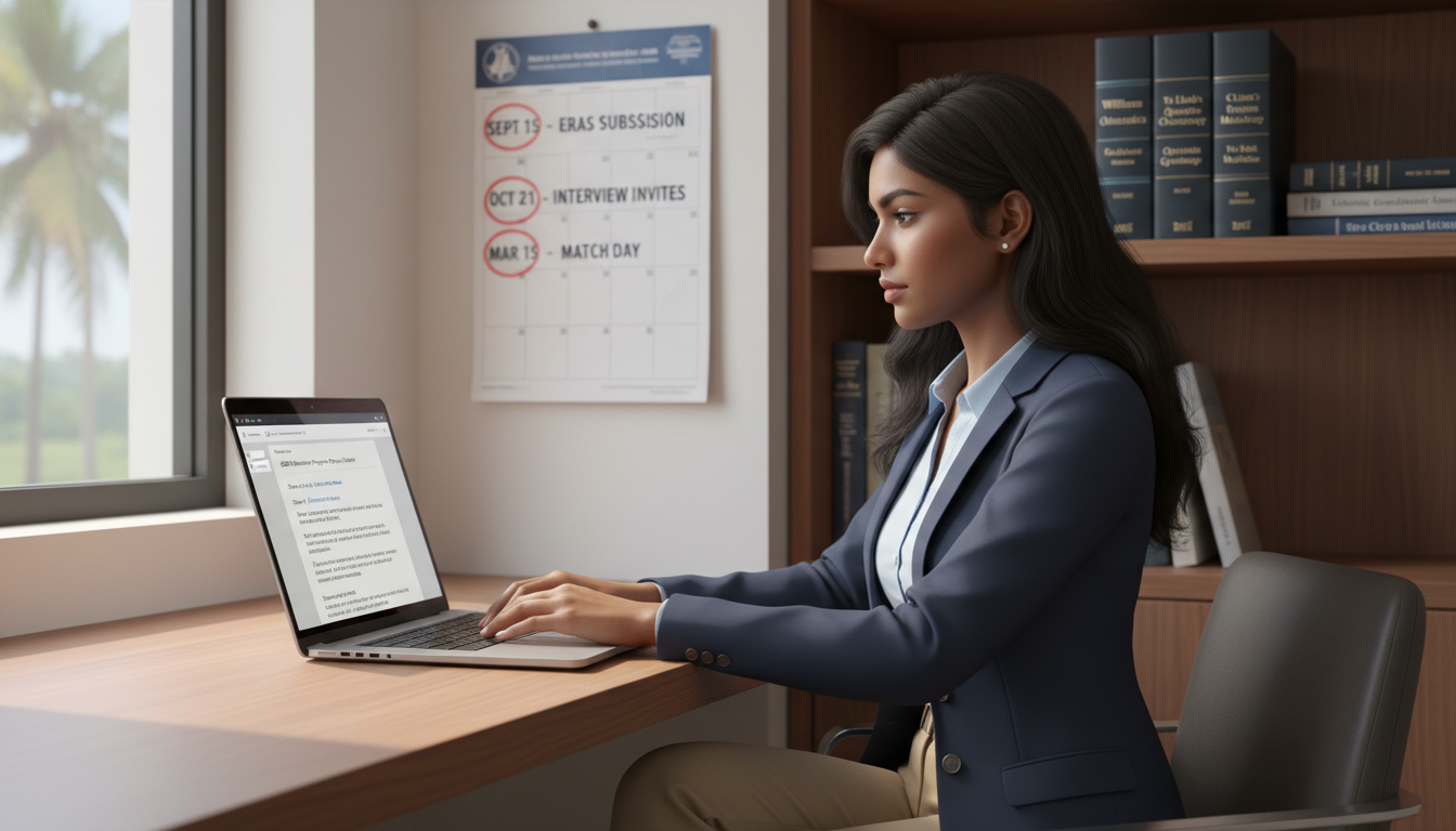 Caribbean IMG emailing OB GYN residency coordinator with professional pre-match communication - Caribbean medical school resi