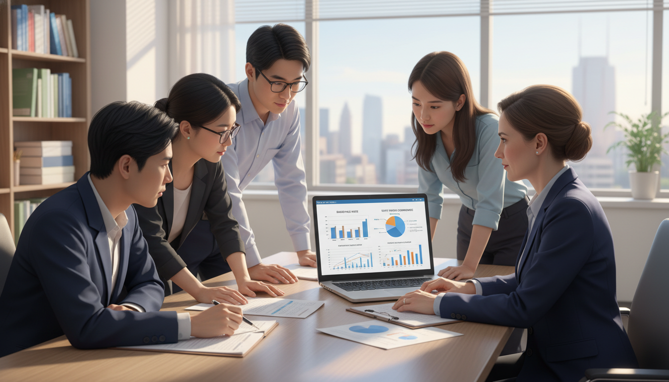 Pathology program director meeting with residents reviewing program data Pathology program director meeting with residents reviewing program data - Caribbean medical school residency for Identifying