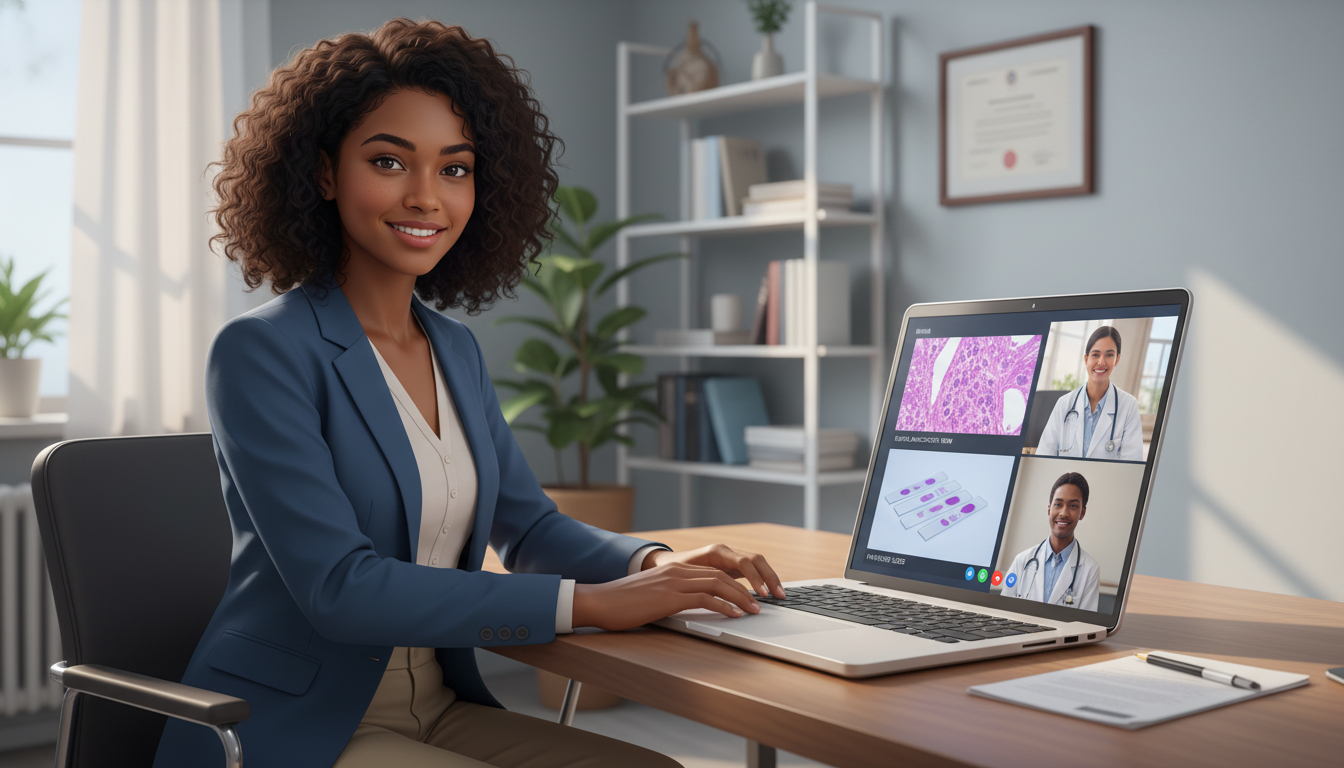 Caribbean IMG pathology student on virtual networking call Caribbean IMG pathology student on virtual networking call - Caribbean medical school residency for Networking in Medicine fo