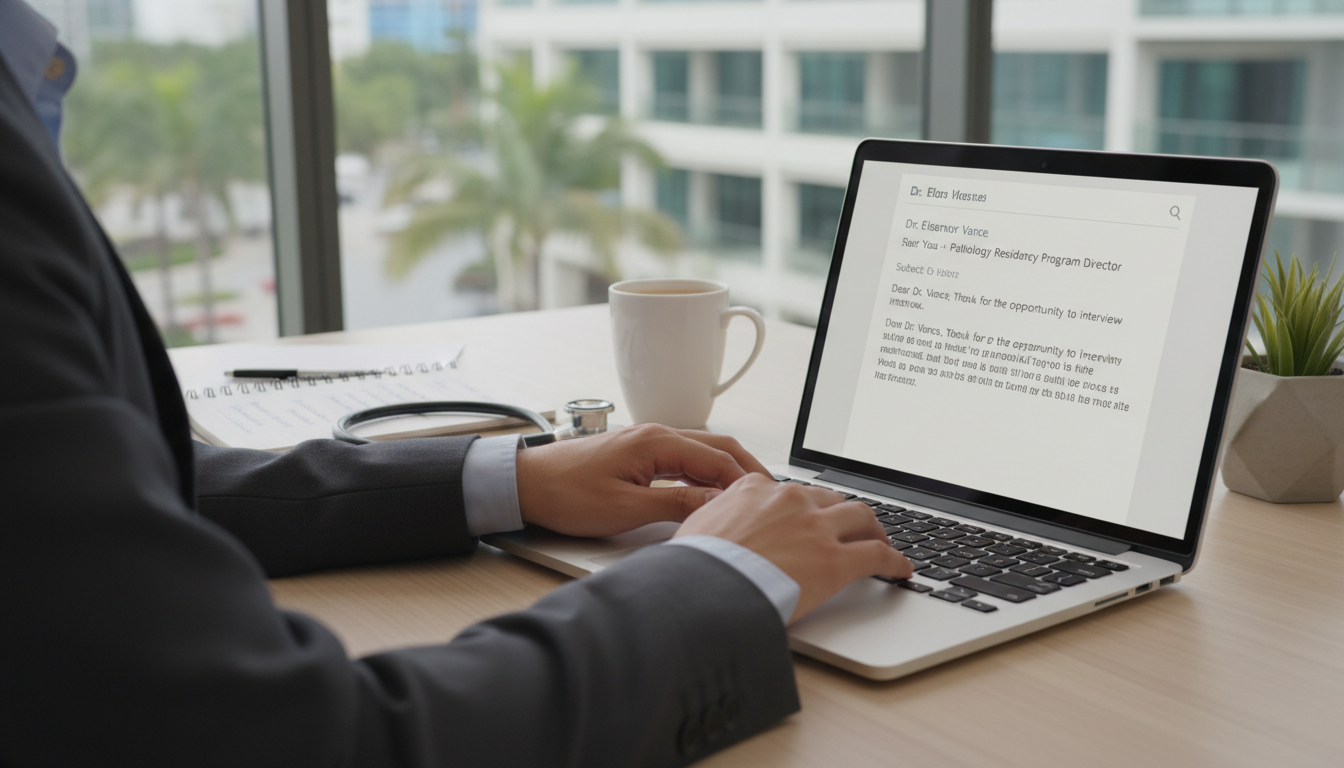 Caribbean IMG sending a professional thank you email after pathology interview Caribbean IMG sending a professional thank you email after pathology interview - Caribbean medical school residency for Pre-M