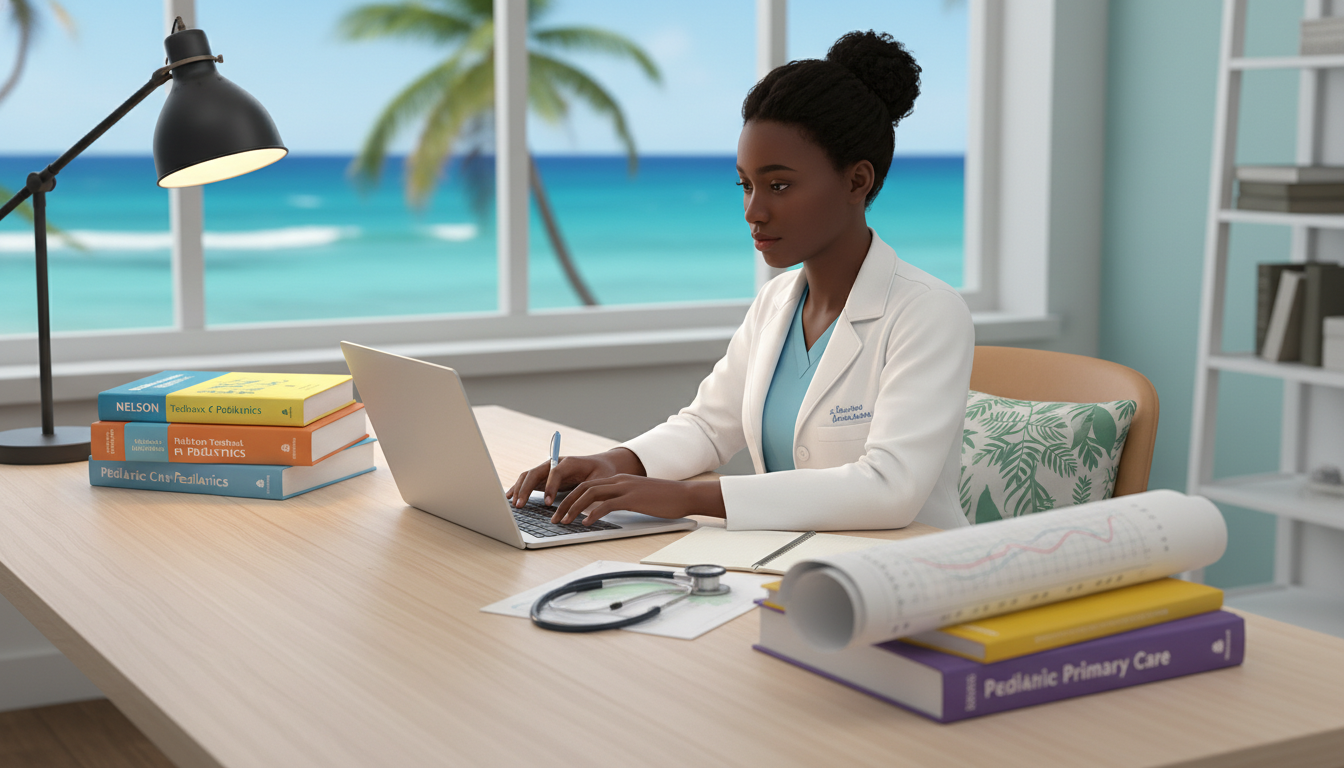 Pediatrics-focused Caribbean IMG studying with child health materials Pediatrics-focused Caribbean IMG studying with child health materials - Caribbean medical school residency for CV Building fo