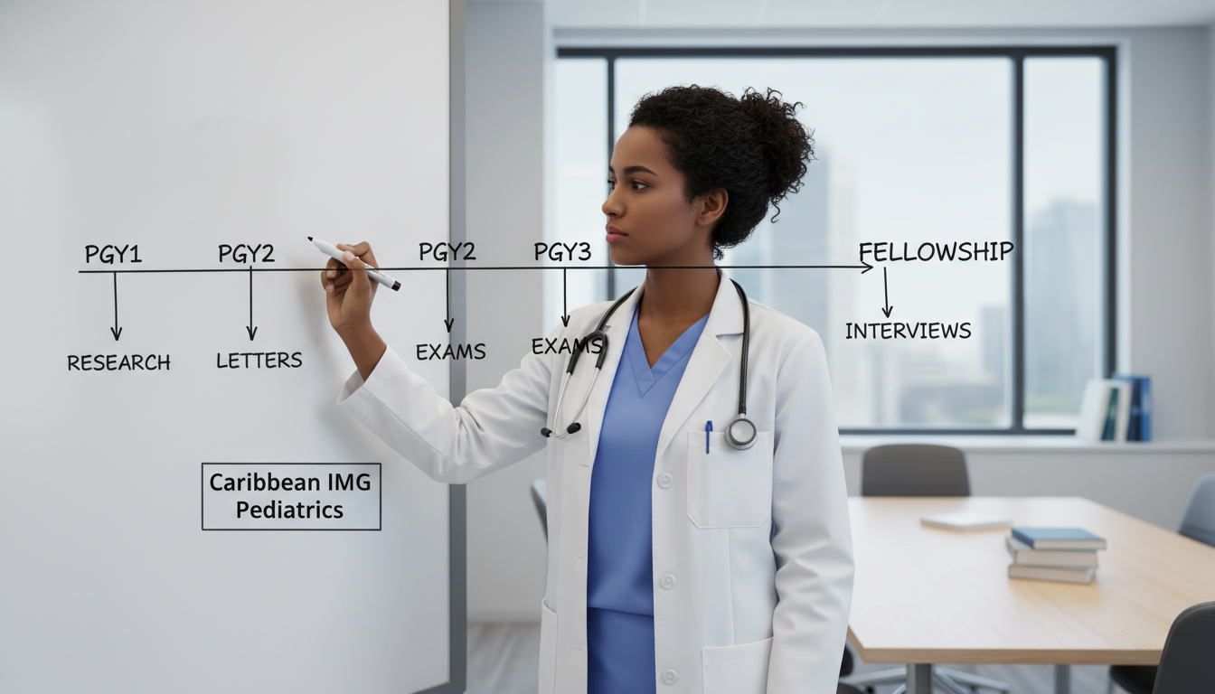 Timeline planning for pediatric fellowship as a Caribbean IMG Timeline planning for pediatric fellowship as a Caribbean IMG - Caribbean medical school residency for Fellowship Preparation