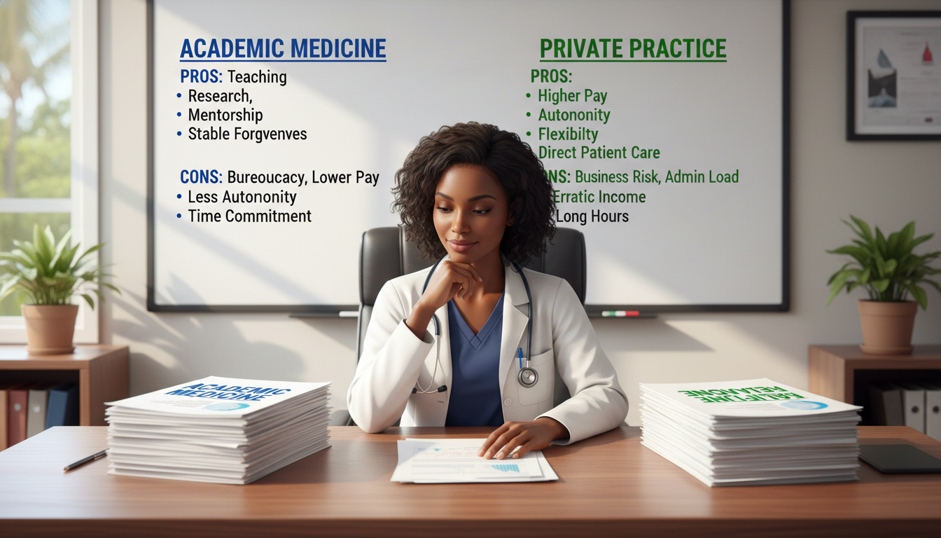 Caribbean IMG physiatrist weighing academic versus private practice options Caribbean IMG physiatrist weighing academic versus private practice options - Caribbean medical school residency for Academic