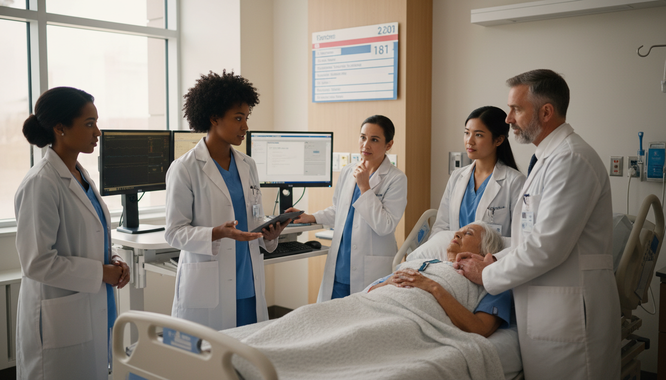 Caribbean IMG student on internal medicine hospital rounds - Caribbean medical school residency for Away Rotation Strategy fo