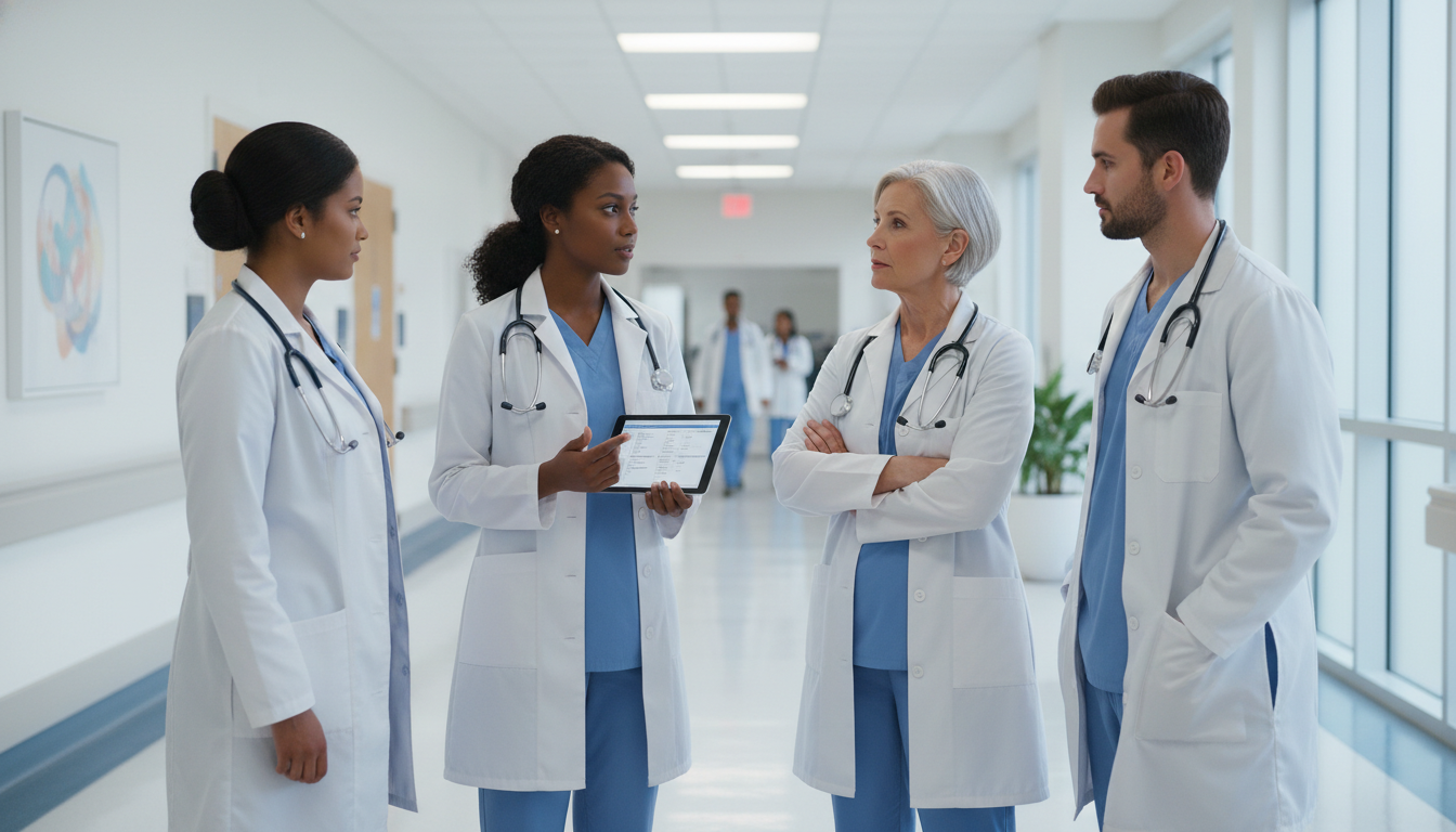 Caribbean IMG presenting a patient case during internal medicine rotation - Caribbean medical school residency for Step Score