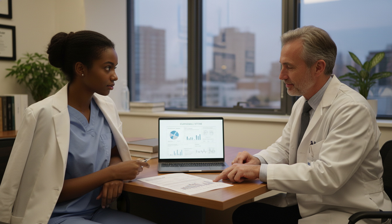 Caribbean IMG surgeon meeting with mentor to discuss career pathways Caribbean IMG surgeon meeting with mentor to discuss career pathways - Caribbean medical school residency for Academic vs Pri