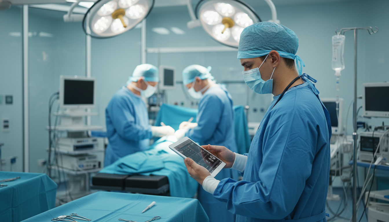 Resident physician in preliminary surgery year working in operating room - Caribbean medical school residency for Low Step Sc