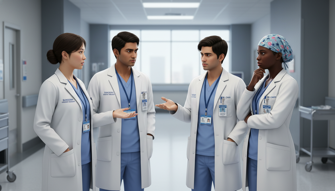 Surgery residents discussing red flags of malignant programs Surgery residents discussing red flags of malignant programs - Caribbean medical school residency for Identifying Malignant P