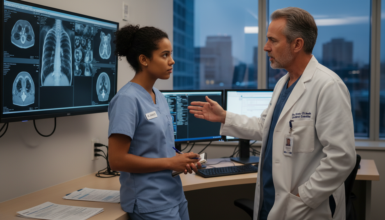 Surgical resident receiving mentorship from attending surgeon Surgical resident receiving mentorship from attending surgeon - Caribbean medical school residency for Networking in Medicine