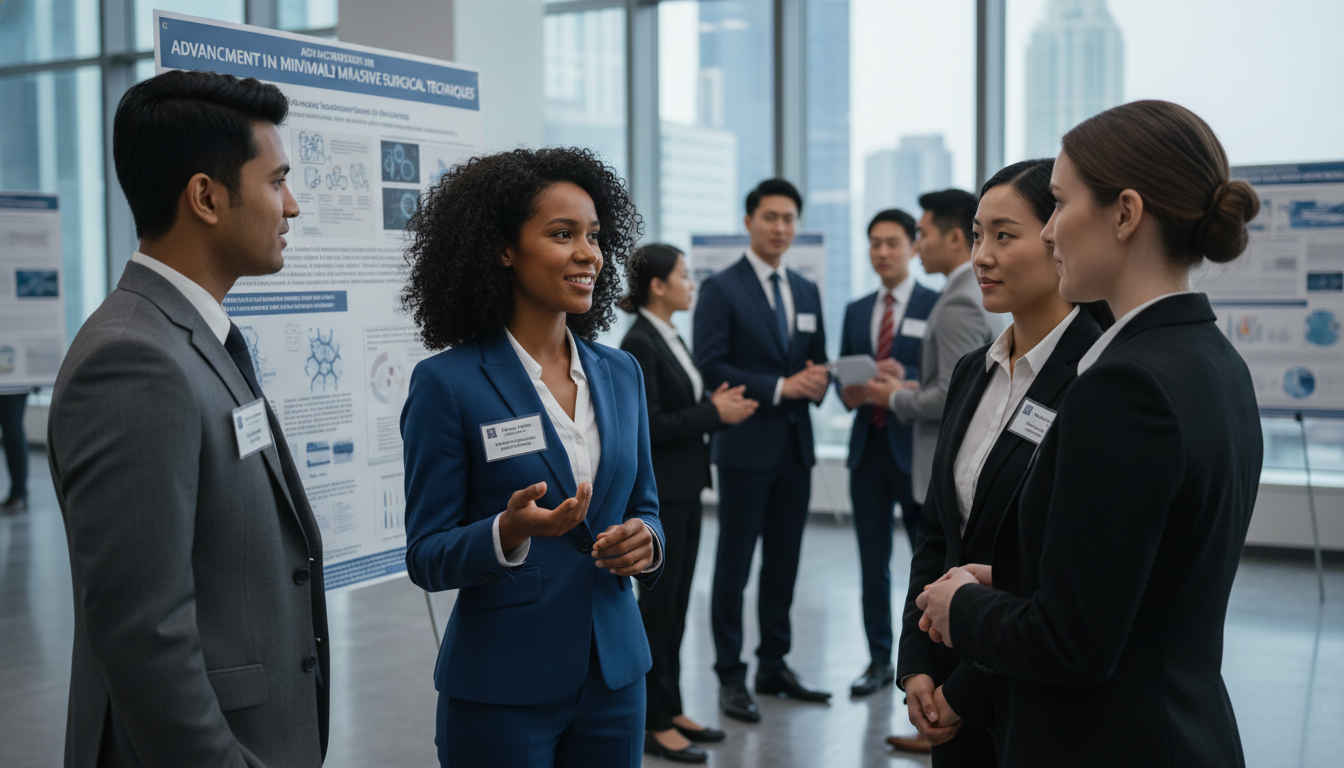 Surgical residents networking at a medical conference Surgical residents networking at a medical conference - Caribbean medical school residency for Networking in Medicine for Car