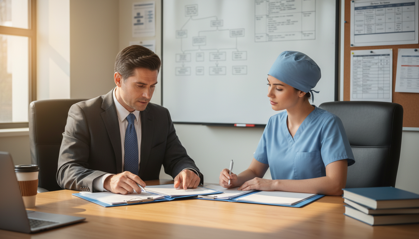 Program director and surgery resident discussing residency expectations Program director and surgery resident discussing residency expectations - Caribbean medical school residency for Questions to