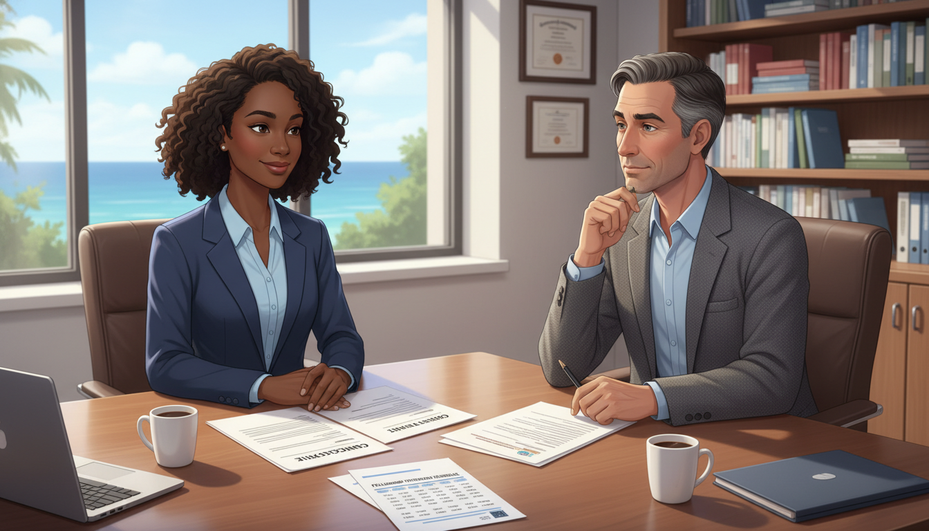 Psychiatry fellow interviewing with program director Psychiatry fellow interviewing with program director - Caribbean medical school residency for Fellowship Preparation for Cari