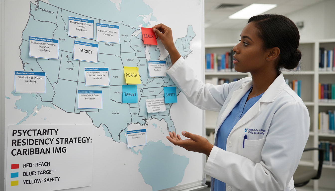 Caribbean IMG organizing psychiatry residency target list - Caribbean medical school residency for Program Selection Strategy