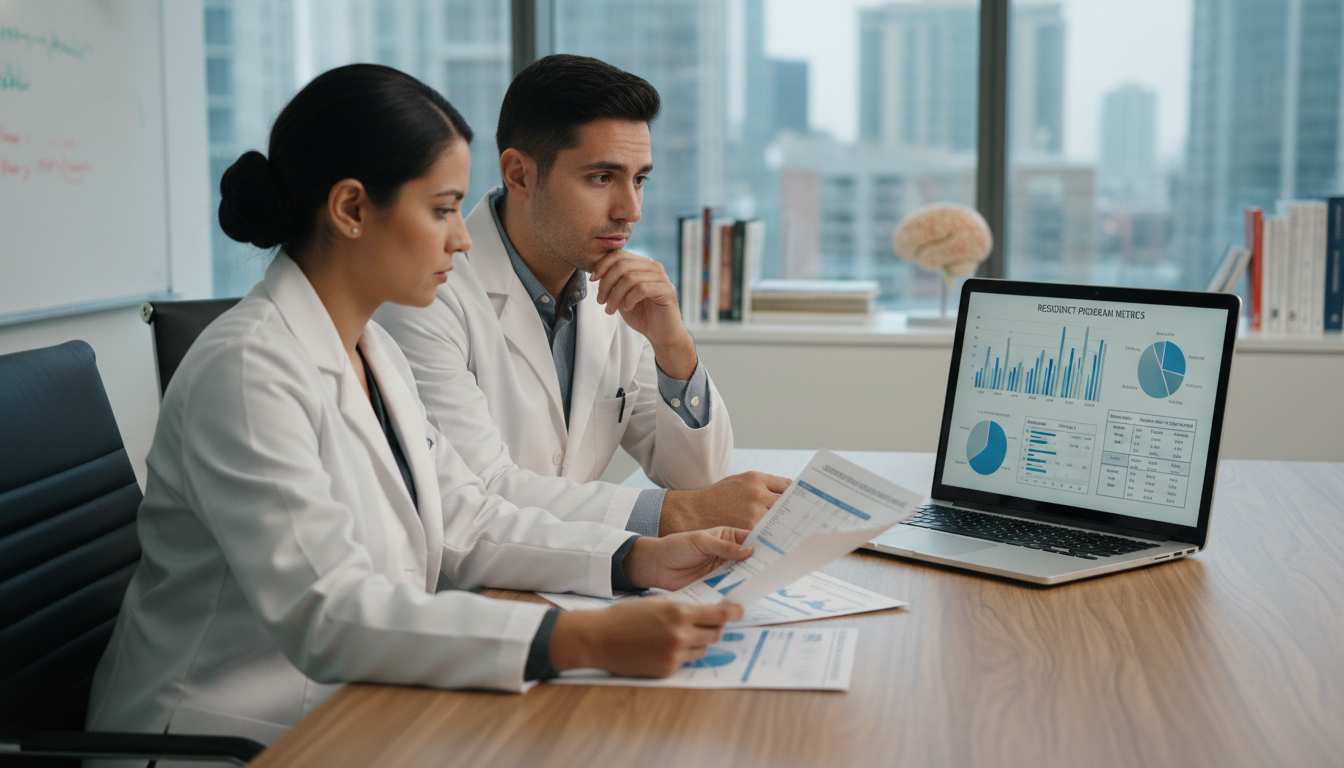 Psychiatry residents reviewing program data to identify turnover trends Psychiatry residents reviewing program data to identify turnover trends - Caribbean medical school residency for Resident Tur