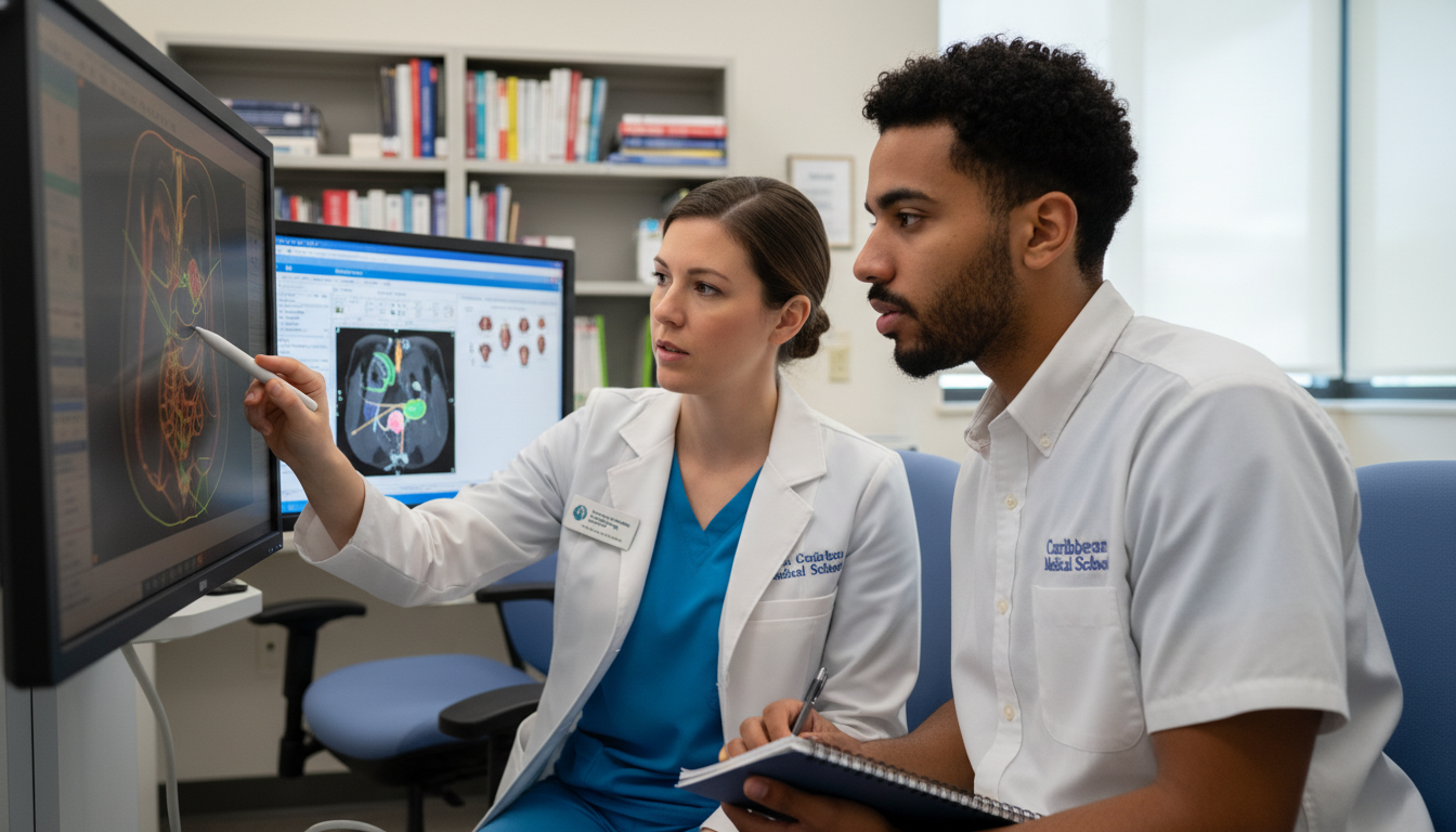 Radiation oncology resident teaching a Caribbean IMG on an away rotation Radiation oncology resident teaching a Caribbean IMG on an away rotation - Caribbean medical school residency for Away Rotati