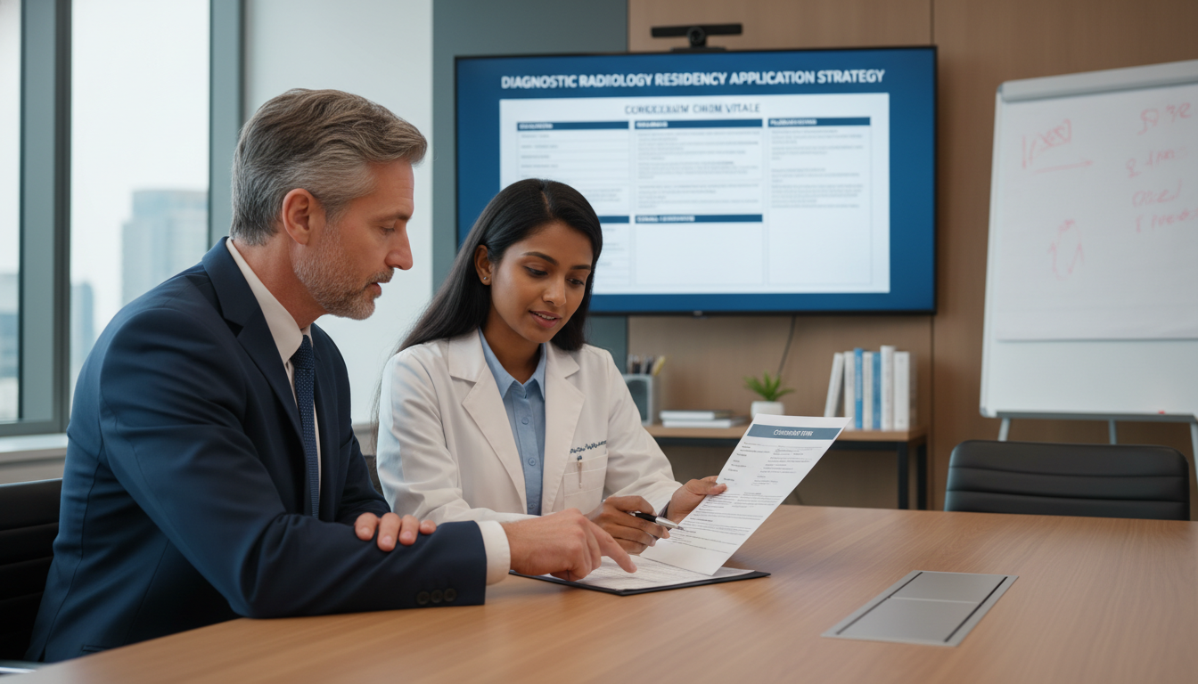 Medical student and radiology mentor reviewing a CV Medical student and radiology mentor reviewing a CV - Caribbean medical school residency for CV Building for Caribbean IMG in