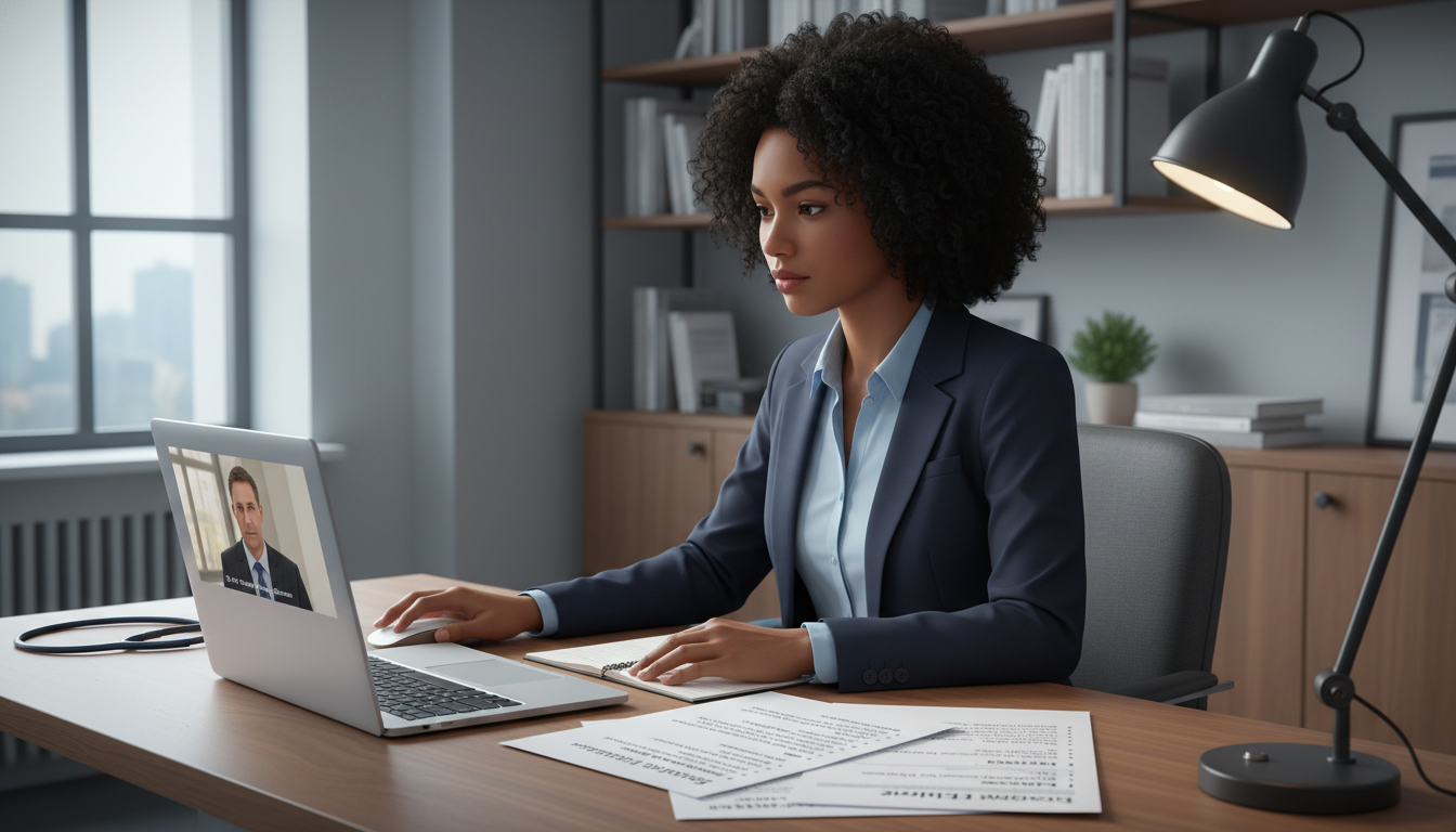Radiology residency applicant practicing mock interview over video call - Caribbean medical school residency for Pre-Intervie