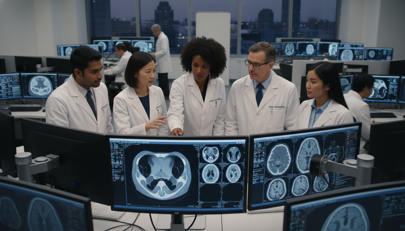 Radiology residents in reading room discussing cases and program culture Radiology residents in reading room discussing cases and program culture - Caribbean medical school residency for Questions t