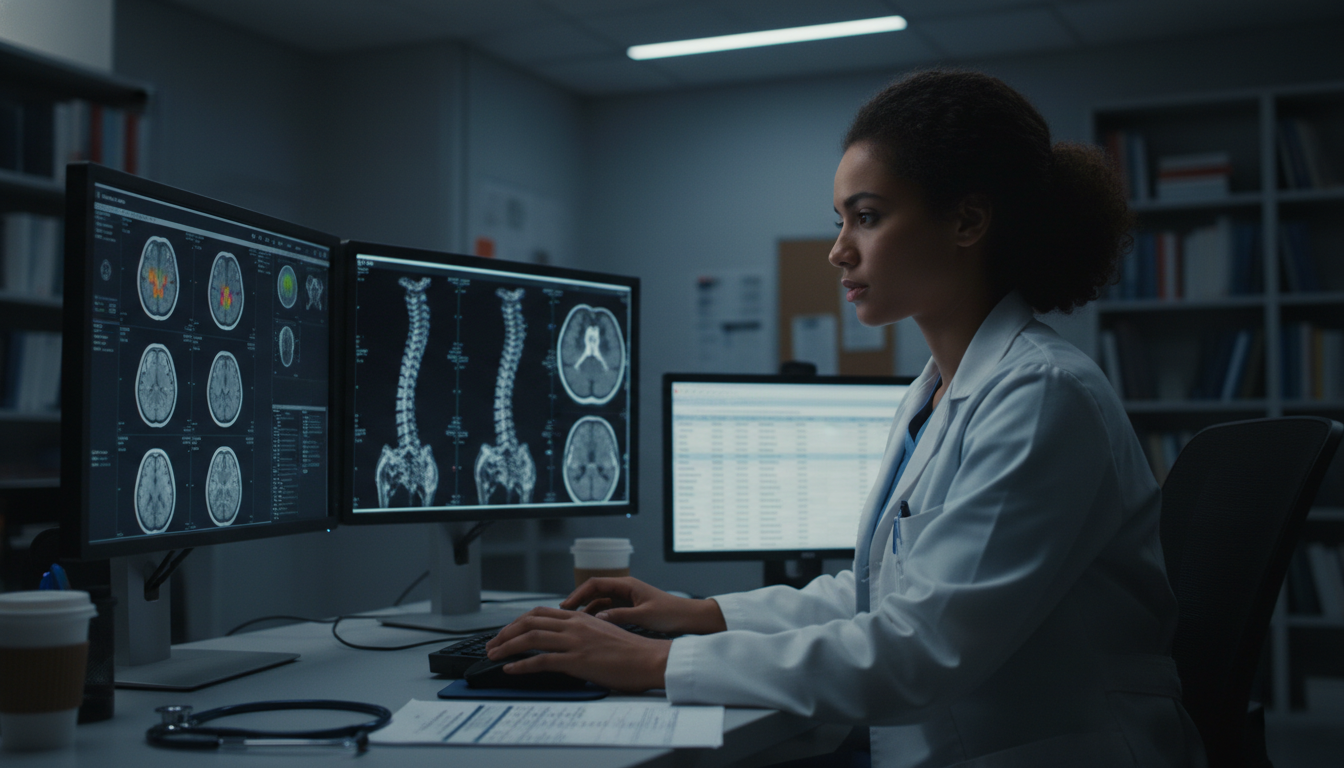 Caribbean IMG analyzing radiology images and data for a research project - Caribbean medical school residency for Research Pr