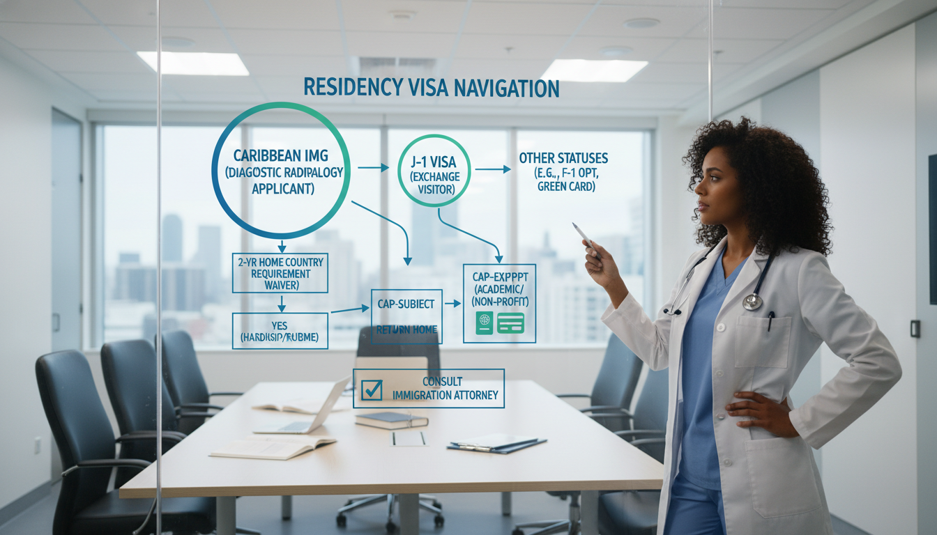 Flowchart of visa options for Caribbean IMG entering diagnostic radiology residency Flowchart of visa options for Caribbean IMG entering diagnostic radiology residency - Caribbean medical school residency for