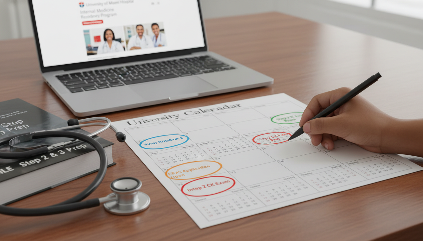 Calendar planning timeline for away rotations and ERAS Calendar planning timeline for away rotations and ERAS - Caribbean medical school residency for Away Rotation Strategy for Ca