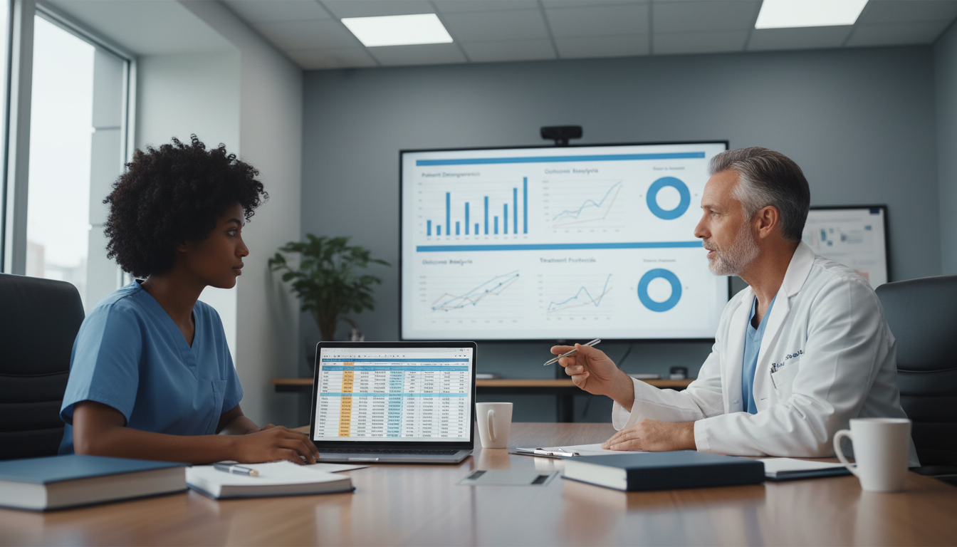 Caribbean IMG working on a clinical research project during transitional year preparation - Caribbean medical school residenc