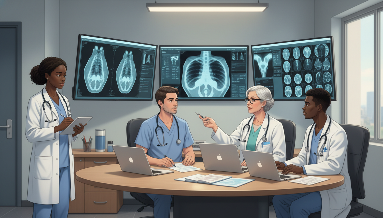 Urology resident team reviewing cases with a Caribbean IMG extern Urology resident team reviewing cases with a Caribbean IMG extern - Caribbean medical school residency for Low Step Score Str