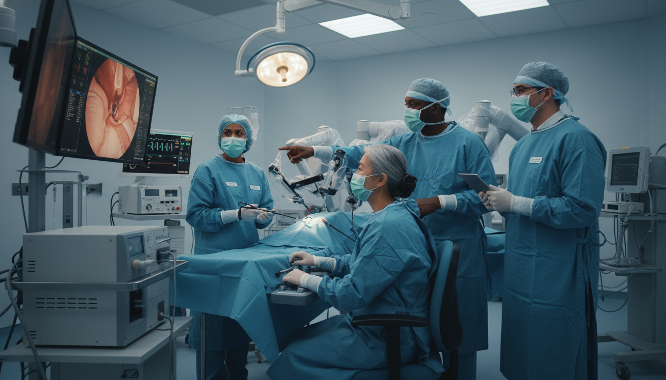 Urology residents during operative case with attending supervision Urology residents during operative case with attending supervision - Caribbean medical school residency for Identifying Malig