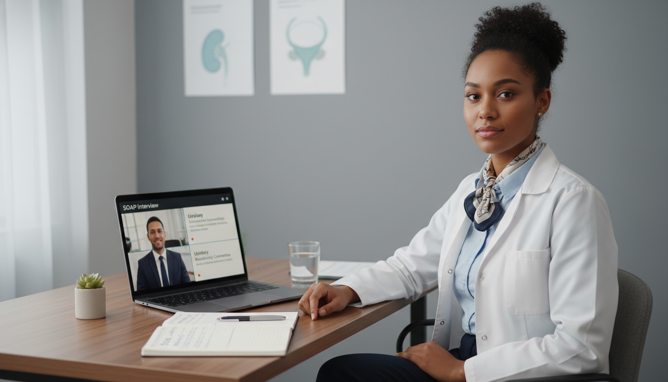 Caribbean IMG participating in a virtual SOAP interview - Caribbean medical school residency for SOAP Preparation for Caribbe