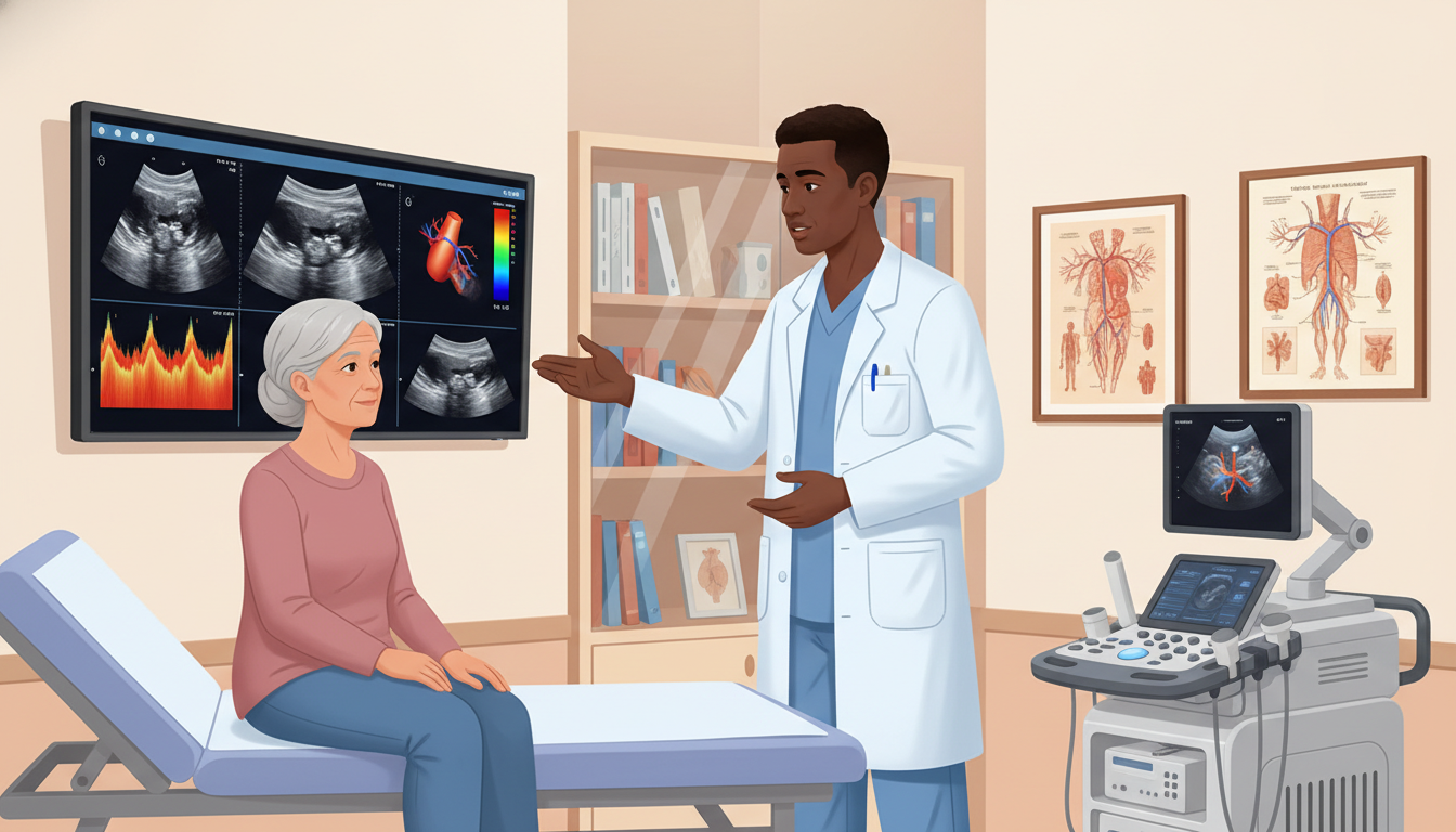 Vascular surgeon in private practice clinic consulting with a patient Vascular surgeon in private practice clinic consulting with a patient - Caribbean medical school residency for Academic vs Pr