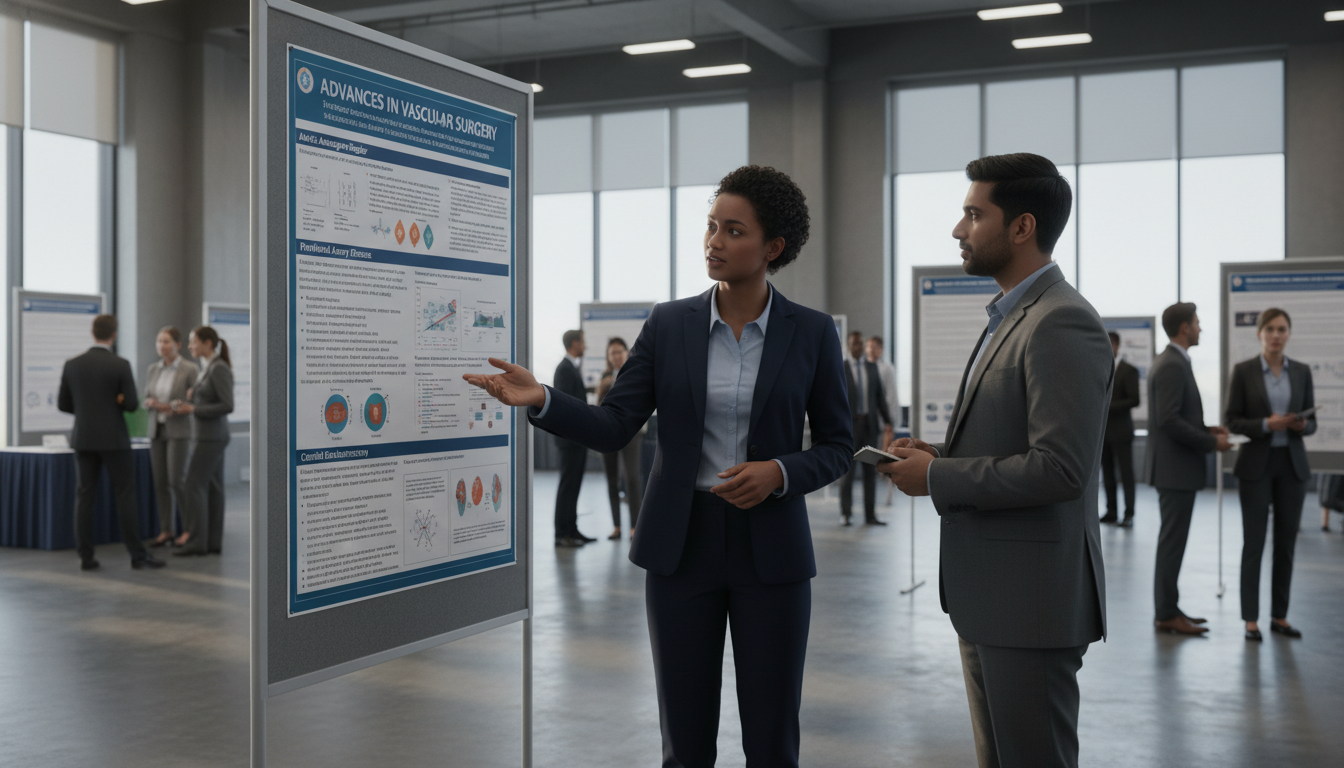Vascular surgery residency applicant presenting research poster Vascular surgery residency applicant presenting research poster - Caribbean medical school residency for CV Building for Cari