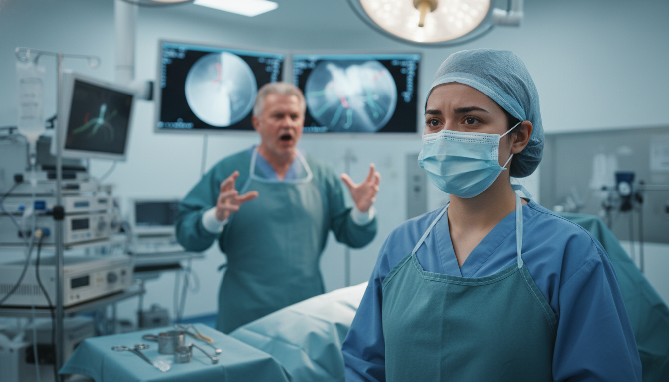 Resident in vascular operating room experiencing a stressful environment Resident in vascular operating room experiencing a stressful environment - Caribbean medical school residency for Identifying