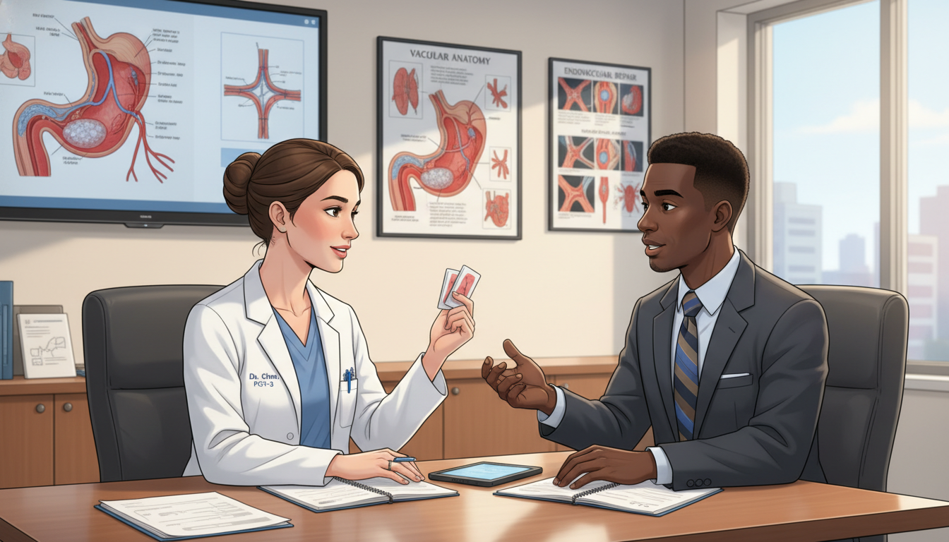 Vascular surgery resident practicing interview skills with mentor Vascular surgery resident practicing interview skills with mentor - Caribbean medical school residency for Pre-Interview Prep