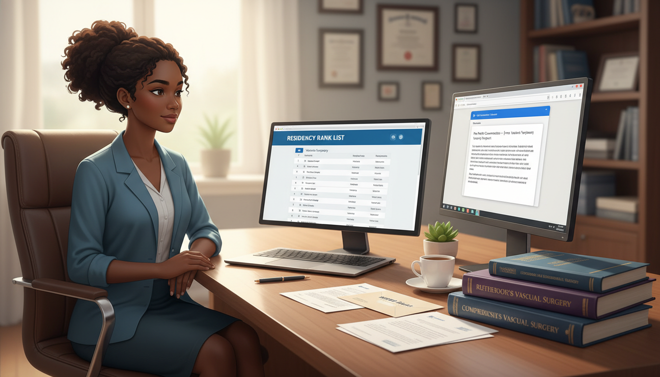 Caribbean IMG applicant reviewing rank list and preparing emails for vascular surgery match Caribbean IMG applicant reviewing rank list and preparing emails for vascular surgery match - Caribbean medical school reside