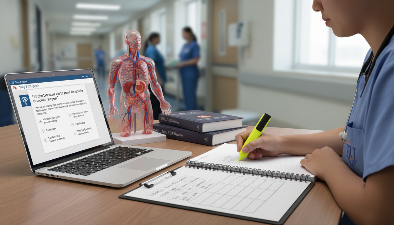 Vascular surgery–focused USMLE Step 2 CK study setup Vascular surgery–focused USMLE Step 2 CK study setup - Caribbean medical school residency for USMLE Step 2 CK Preparation for