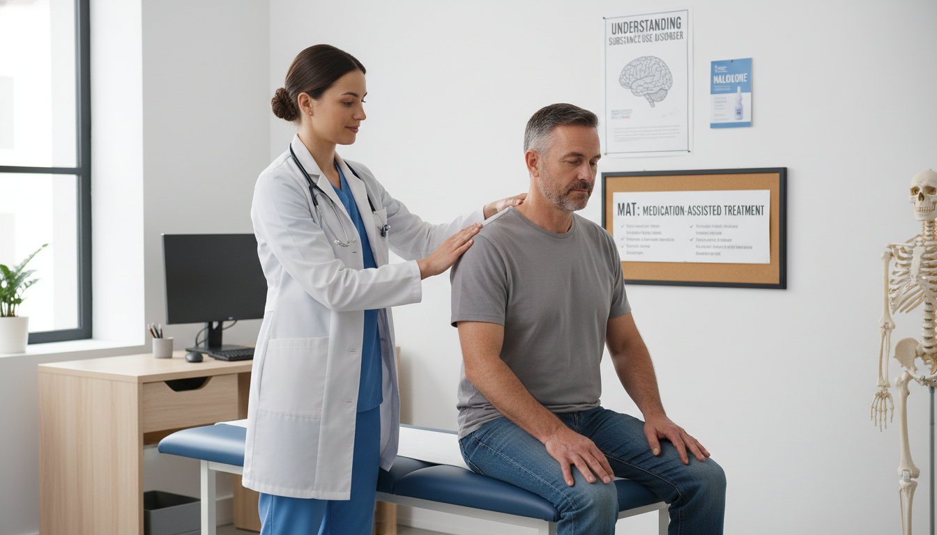 DO student performing osteopathic structural exam on patient with substance use history DO student performing osteopathic structural exam on patient with substance use history - DO graduate residency for Letters o