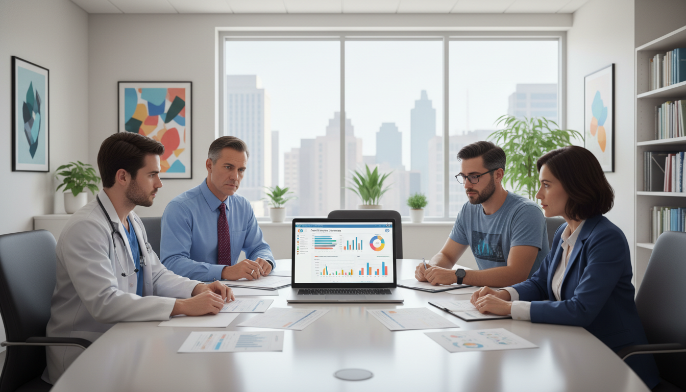 Addiction medicine research team discussing data - DO graduate residency for Research During Residency for DO Graduate in Add