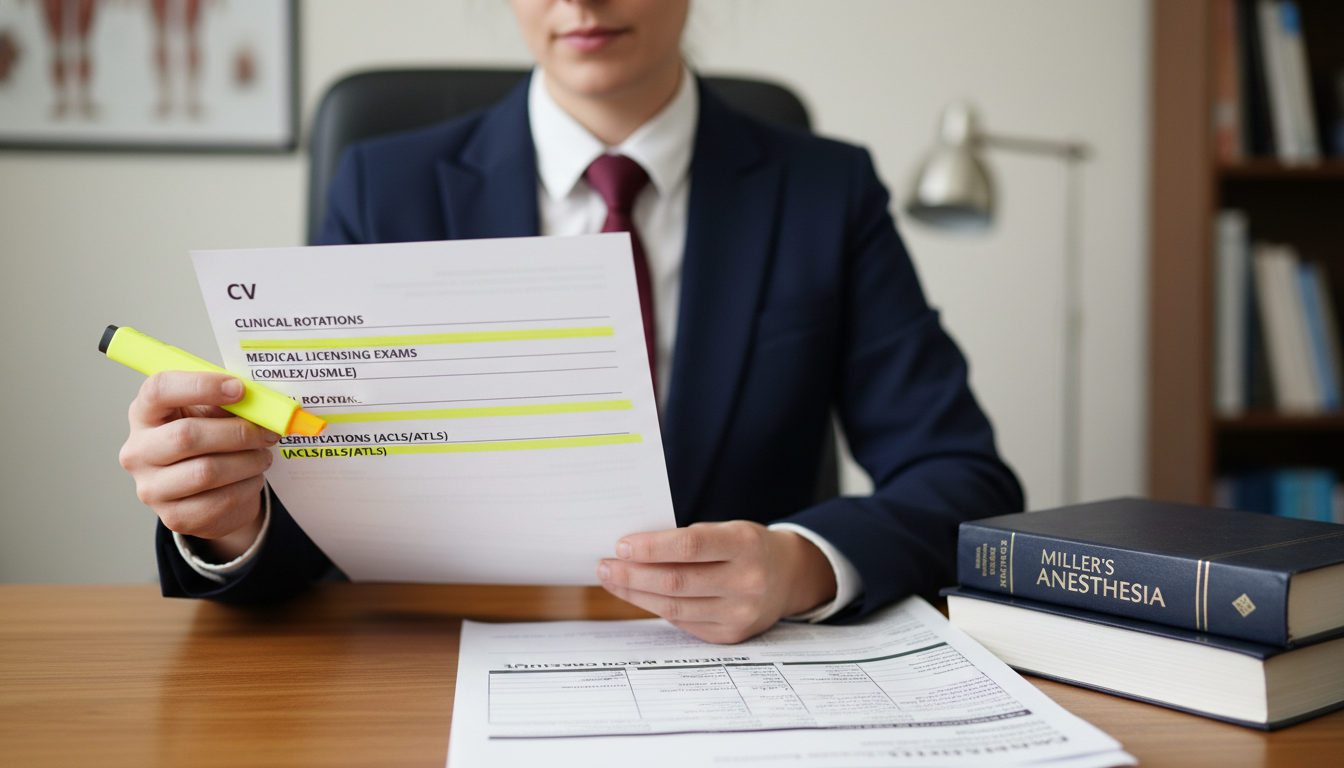 Anesthesiology resident candidate organizing rotation and exam details on a CV Anesthesiology resident candidate organizing rotation and exam details on a CV - DO graduate residency for CV Building for DO