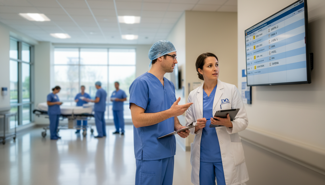 Anesthesiology resident discussing case with attending - DO graduate residency for Common Interview Questions for DO Graduate