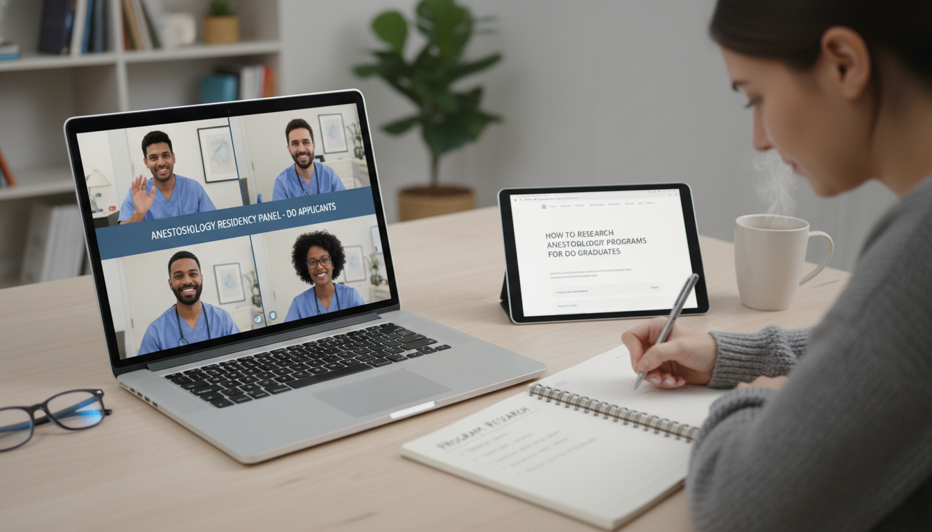 Anesthesiology residents participating in a virtual open house with applicants Anesthesiology residents participating in a virtual open house with applicants - DO graduate residency for How to Research Pr