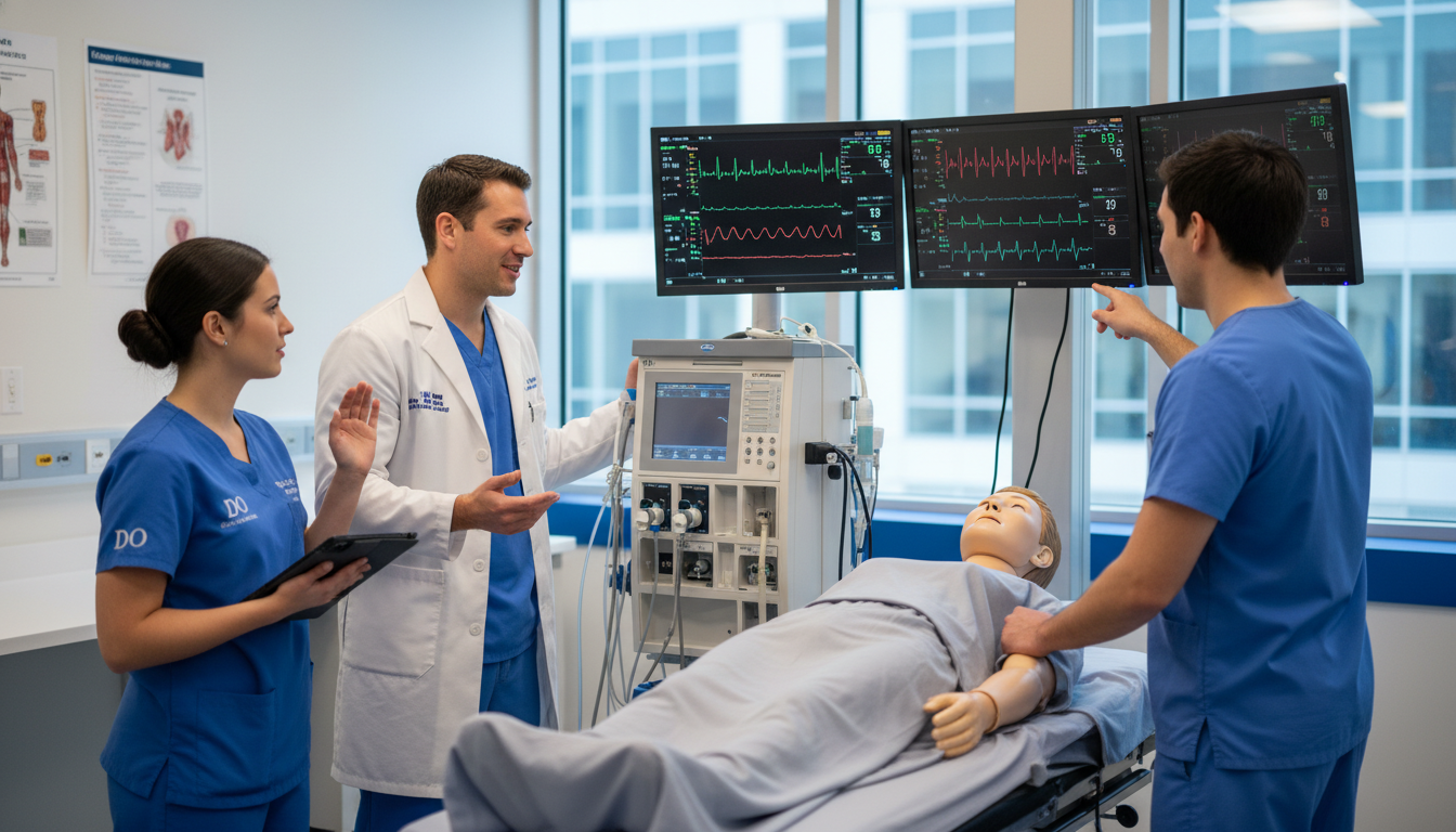 Anesthesia simulation teaching session Anesthesia simulation teaching session - DO graduate residency for Questions to Ask Programs for DO Graduate in Anesthesiolog